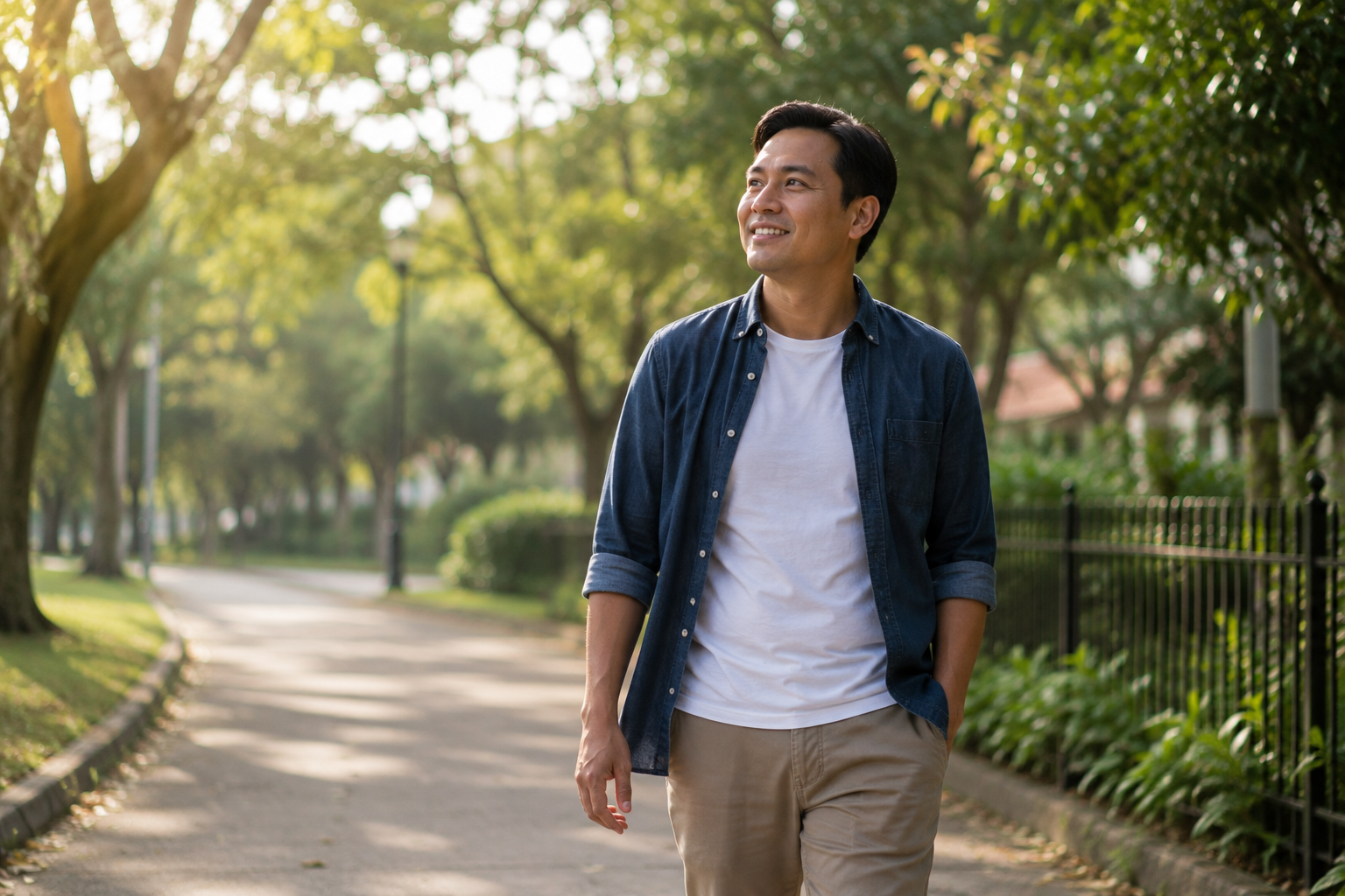 Man walking freely, symbolizing freedom from guilt